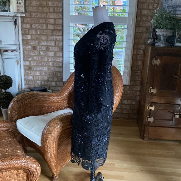 janique by kourosh babaian LUXURY FLORAL BEADED LACE GOWN EVENING DRESS 6 - Picture 5 of 9